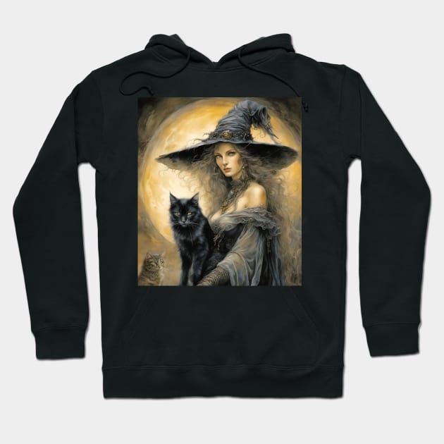 Witch with cats Hoodie by FineArtworld7